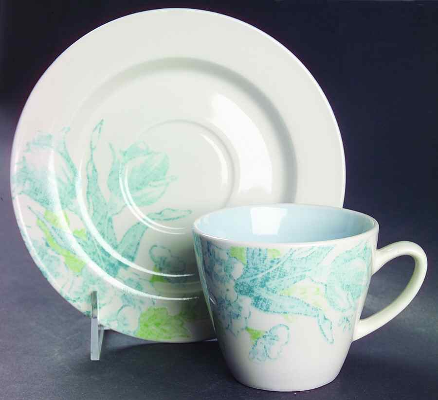 Chambray Flat Cup & Saucer Set by Johnson Brothers-1