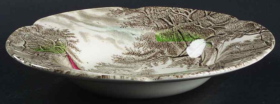 Watermill Brown Multicolor Rim Soup Bowl by Johnson Brothers-1