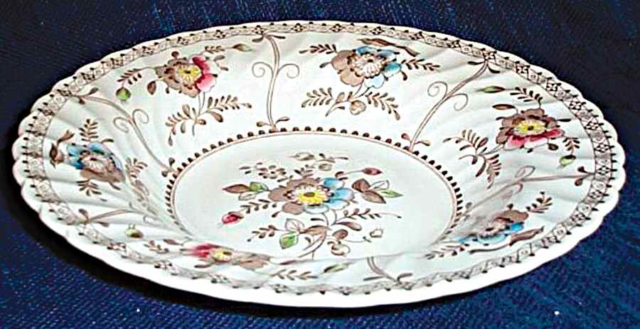 Indies Brown Multicolor Rim Fruit/Dessert (Sauce) Bowl by Johnson Brothers-1