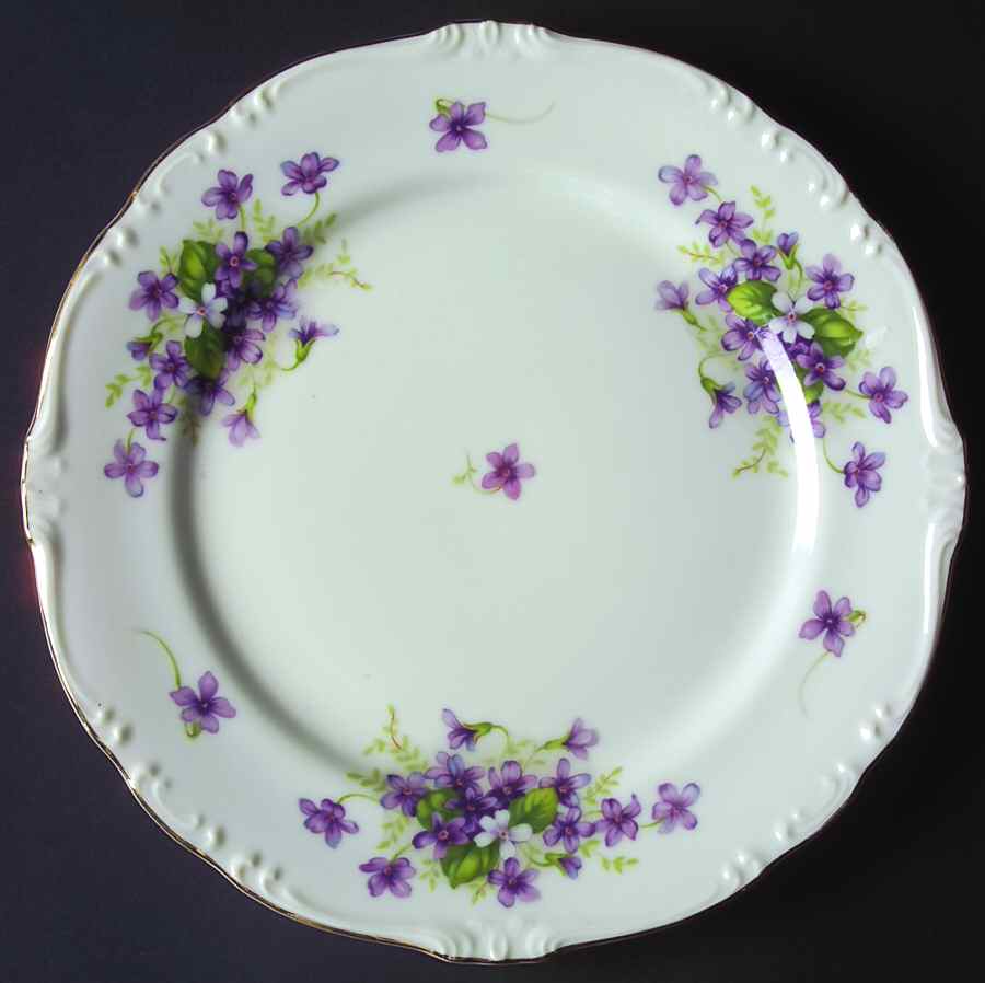 Violets Dinner Plate by Japan-1