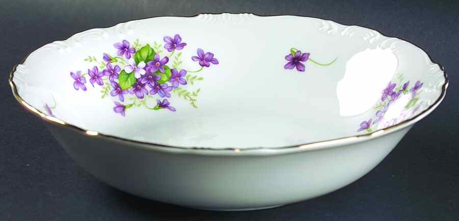 Violets 10" Round Vegetable Bowl by Japan-1