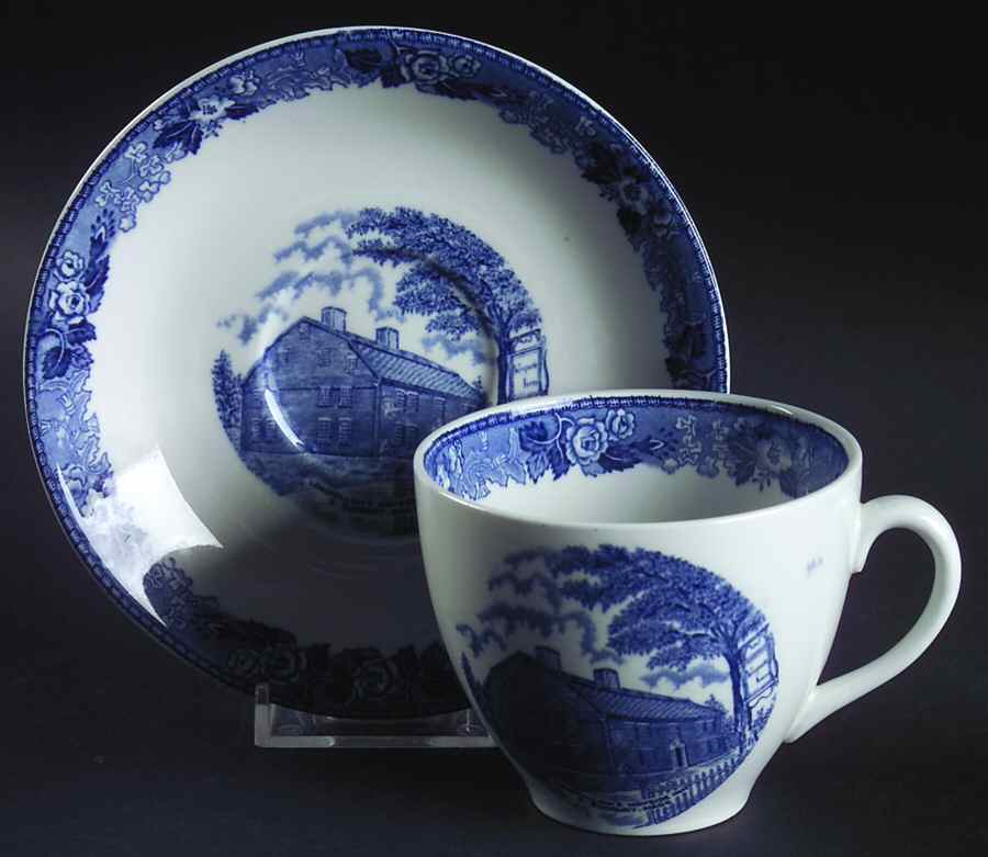 House of Seven Gables Flat Cup & Saucer Set by Jonroth Studios-1
