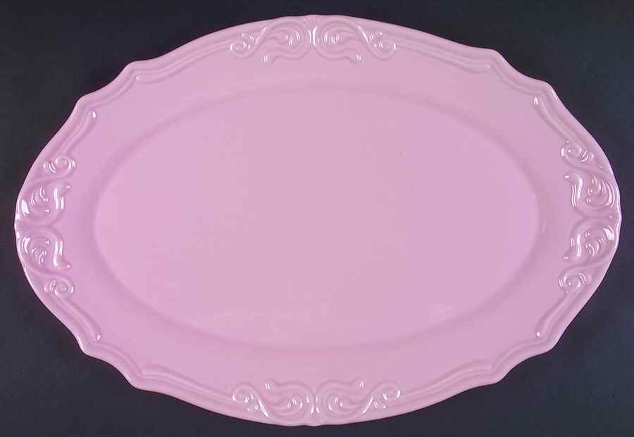 Vanessa Pink 18" Oval Serving Platter by JCPenney-1