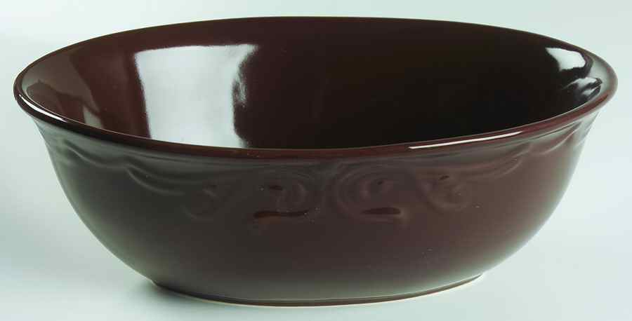 Vanessa Chocolate 11" Oval Vegetable Bowl by JCPenney-1