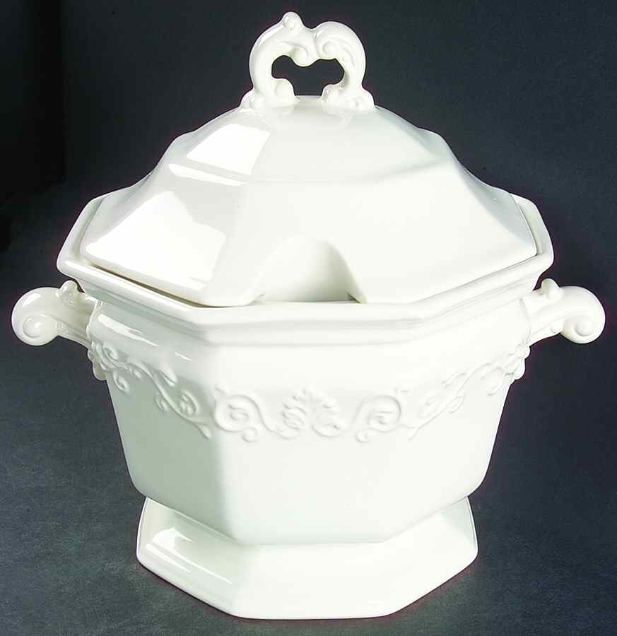 Vanessa White Tureen &  Lid by JCPenney-1