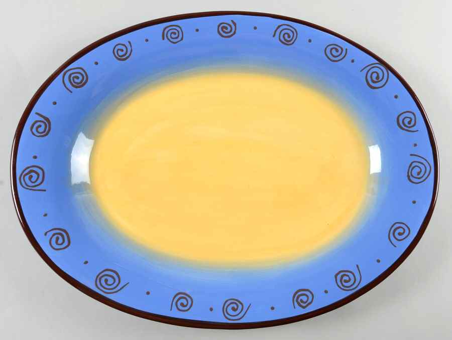 Carmen Blue 18" Oval Serving Platter by JCPenney-1