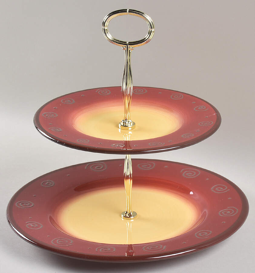 Carmen Cinnamon 6 5/8"-10"  2 Tiered Serving Tray (Dp, Sp) HC by JCPenney-1