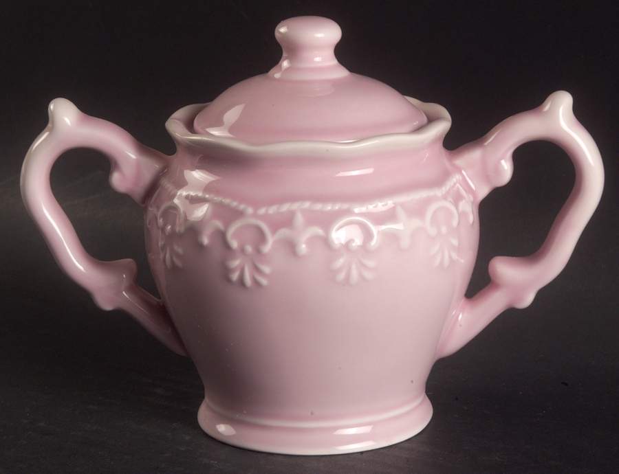 Lace Pink Sugar Bowl & Lid by JCPenney-1
