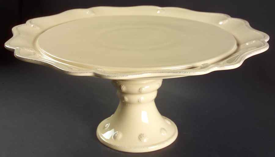 Berry and Thread Butter Yellow 16" Diameter Pedistal Cake Stand by Juliska Ceramics-1