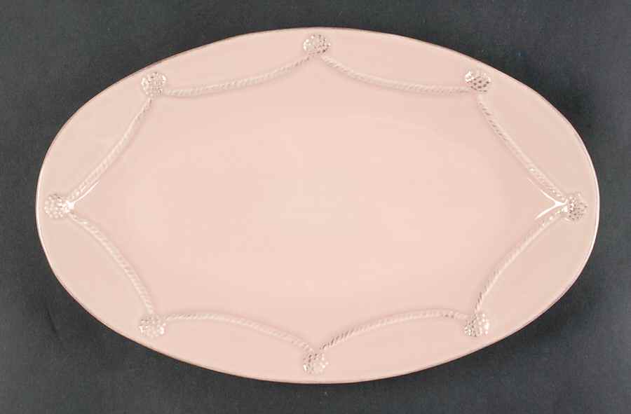 Berry and Thread Vintage Pink 12" Oval Serving Platter by Juliska Ceramics-1