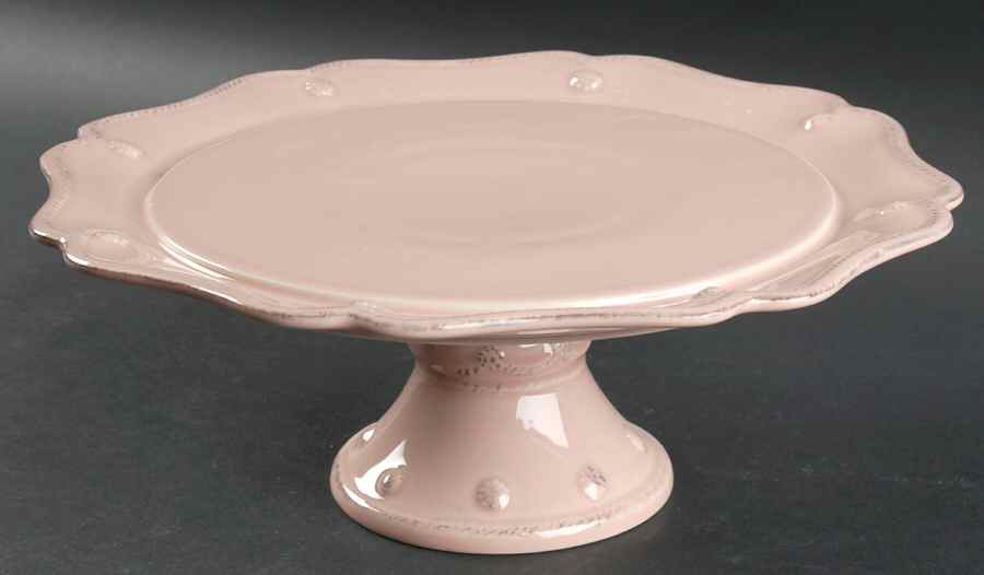 Berry and Thread Vintage Pink 11" Diameter Pedestal Cake Stand by Juliska Ceramics-1