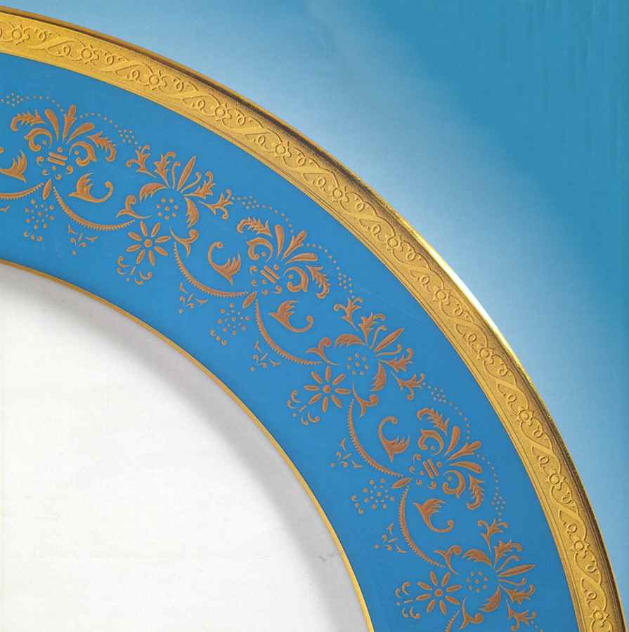 Villardiere Blue (Lagon) Dinner Plate by Jammet Seignolles-1