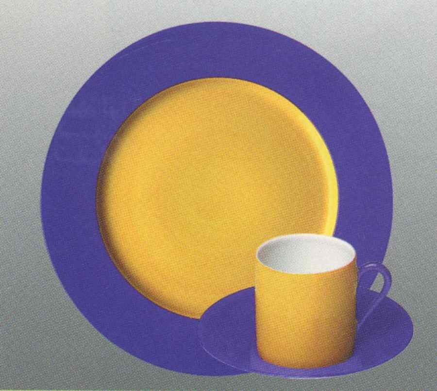 Swing Blue and Yellow Dinner Plate by Jammet Seignolles-1