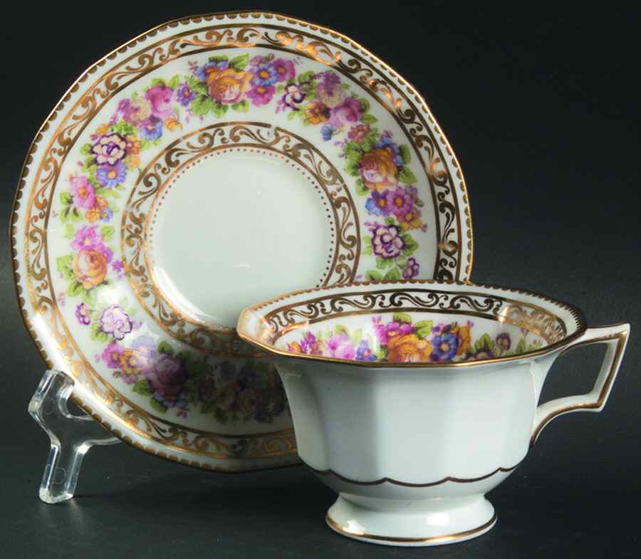 16625 Footed Cup & Saucer Set by George Jones & Sons-1