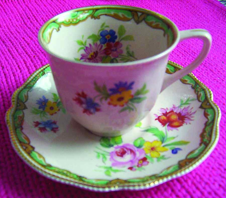 Hanford Rosedawn Pink Flat Demitasse Cup & Saucer Set by Johnson Brothers-1