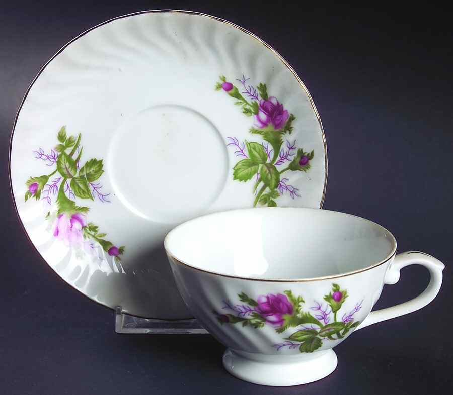 JAP683 Footed Cup & Saucer Set by Japan-1