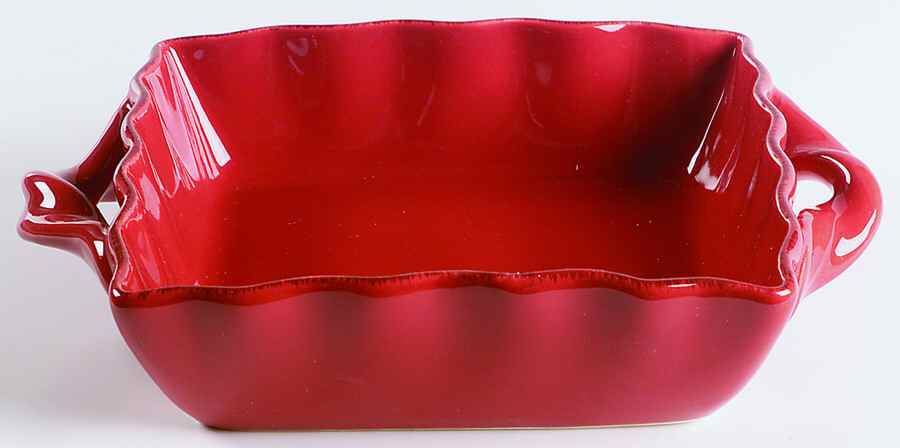 Scallop Spice (Red) 8" Square Baker by JCPenney-1