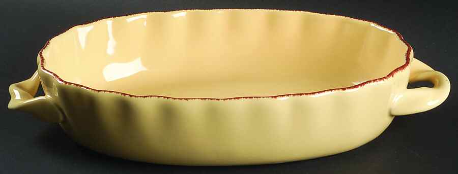 Scallop Mustard (Yellow) 11" Oval Baker by JCPenney-1