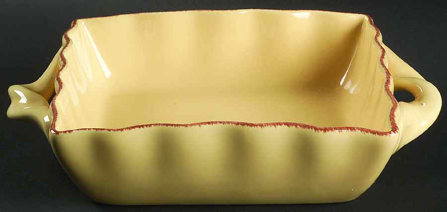 Scallop Mustard (Yellow) 8" Square Baker by JCPenney-1