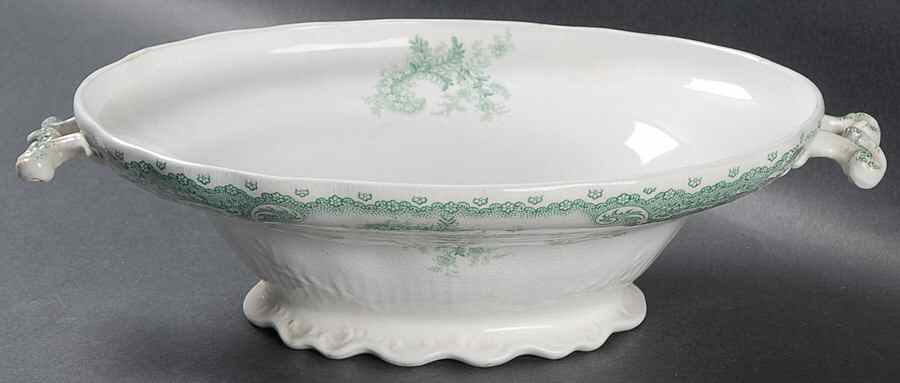 Savannah Green (No Gold Trim) Oval Vegetable No Lid by Johnson Brothers-1
