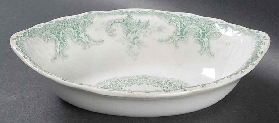 Savannah Green (No Gold Trim) 8" Oval Vegetable Bowl by Johnson Brothers-1