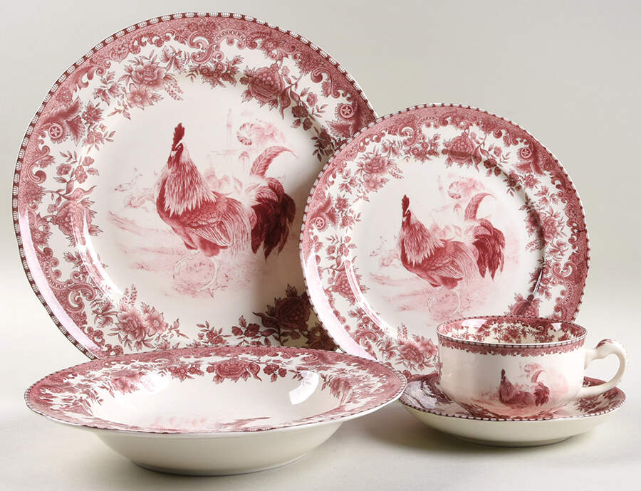 William James Farm Yard Red 5 Piece Place Setting by Jay Import-1