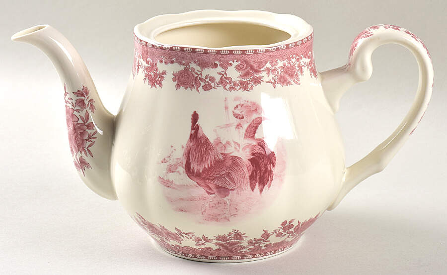 William James Farm Yard Red Teapot No Lid by Jay Import-1