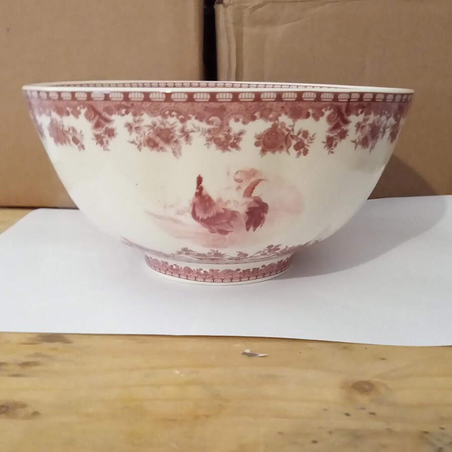 William James Farm Yard Red 7" Round Vegetable Bowl by Jay Import-1
