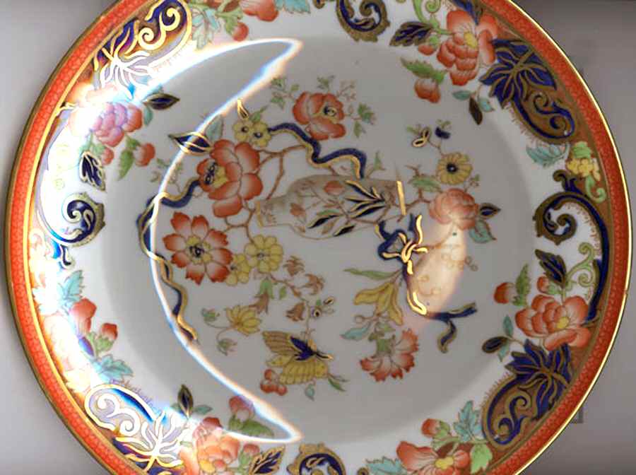 Sutherland Japan (Rust & Cobalt, Tan Vase) Dinner Plate by George Jones & Sons-1