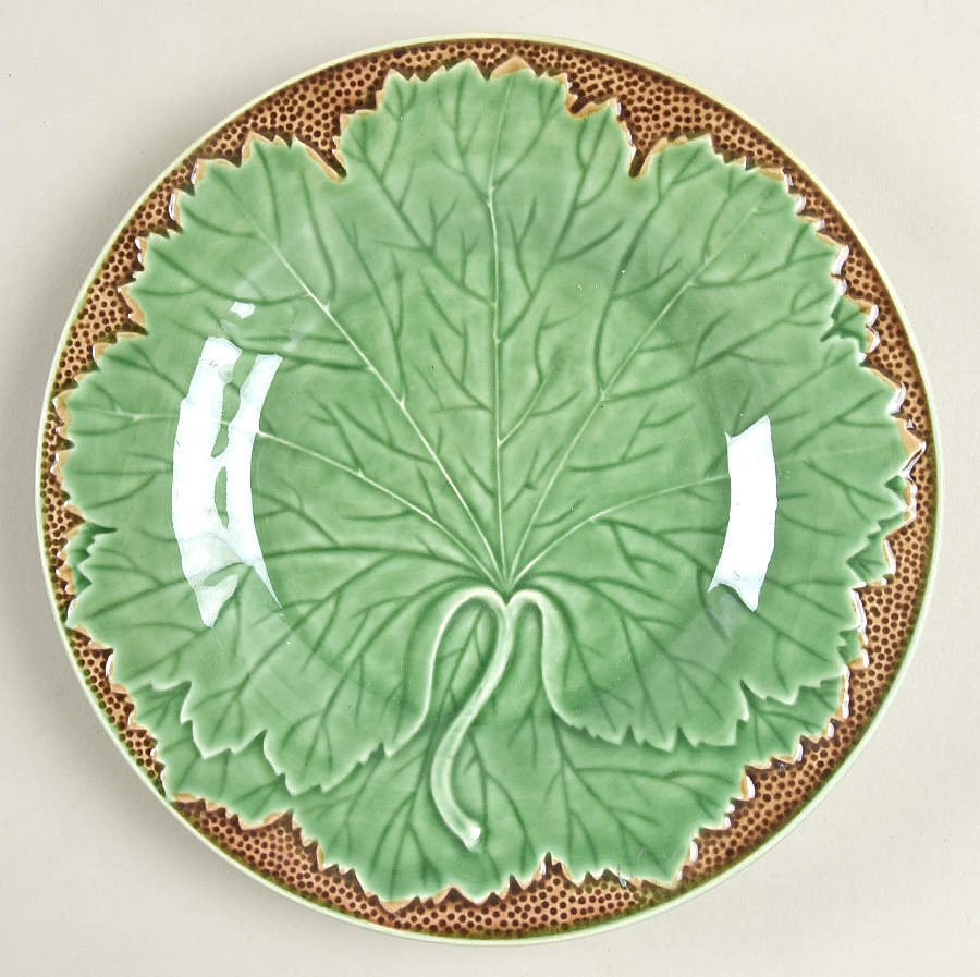 Green Leaf Majolica Accent Salad Plate by Jay Willfred-1