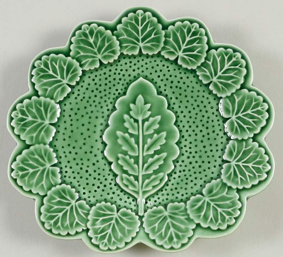 Green Leaf Majolica Bread & Butter Plate by Jay Willfred-1