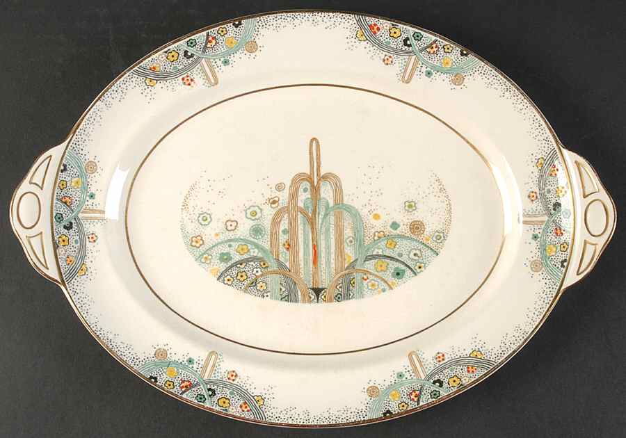 Les Fountaines 13" Oval Serving Platter by Johnson Brothers-1