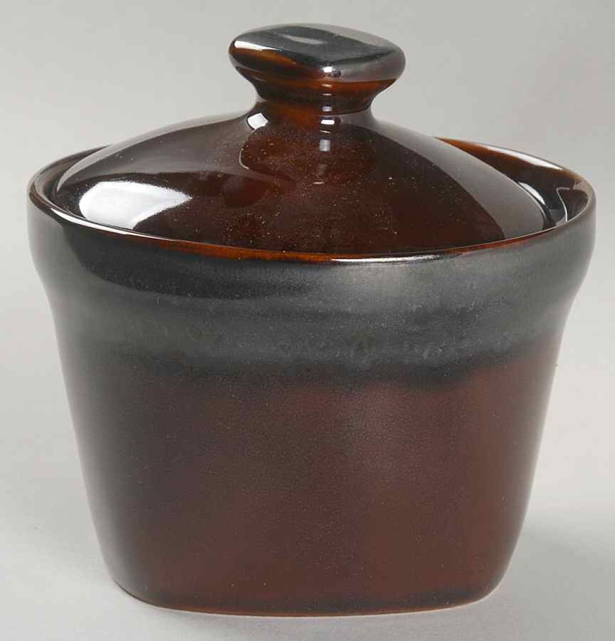 Mahogany Circles Sugar Bowl & Lid by Joseph Abboud-1