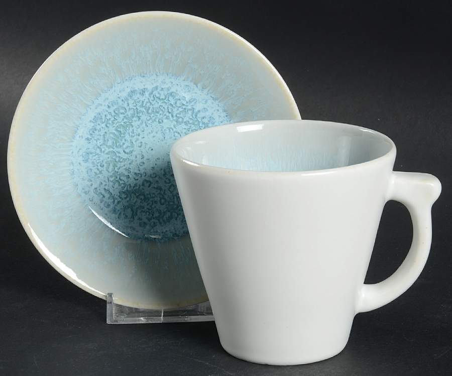 Vuelta Ocean Blue Flat Cup & Saucer Set by Jars-France-1