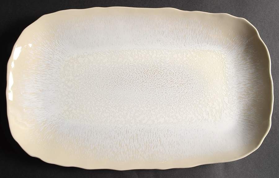 Plume White Pearl 15" Rectangular Tray by Jars-France-1