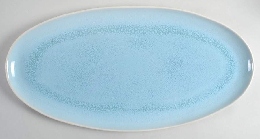 Plume Ocean Blue 21" Oval Serving Platter by Jars-France-1