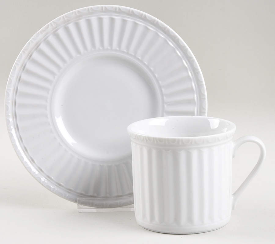 Italiana White Flat Cup & Saucer Set by JCPenney-1