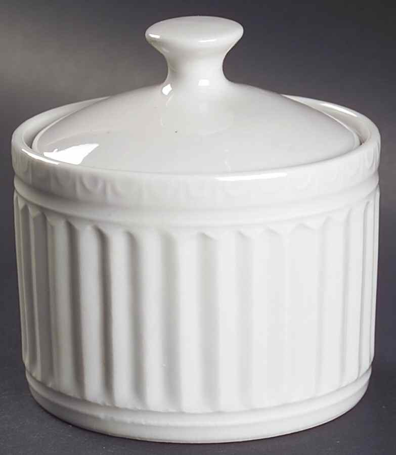 Italiana White Sugar Bowl & Lid by JCPenney-1