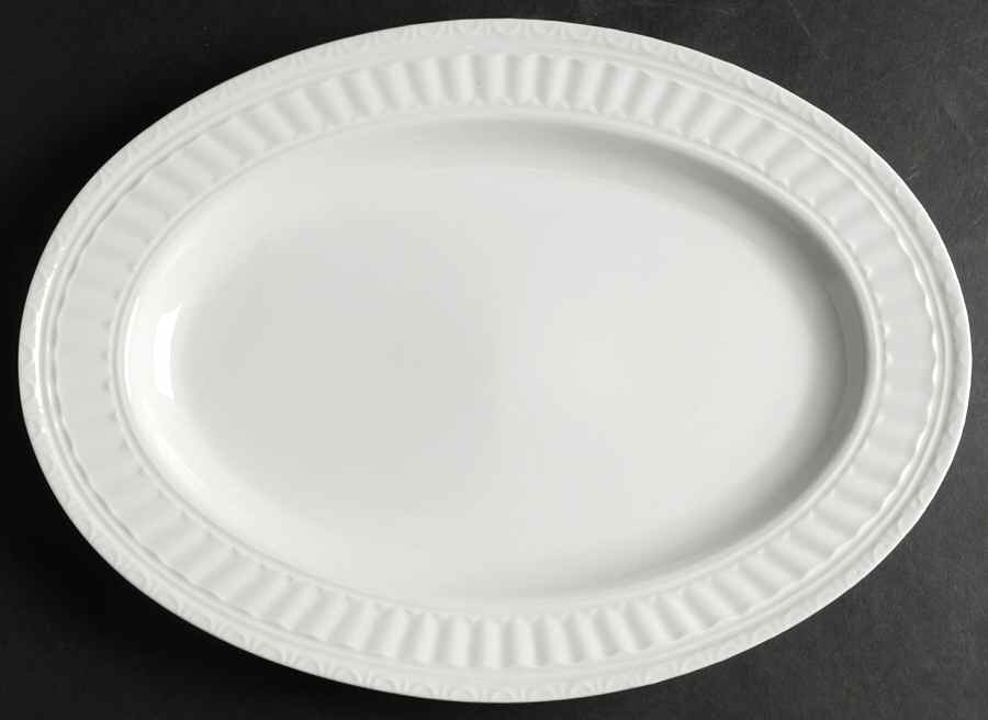 Italiana White 14" Oval Serving Platter by JCPenney-1