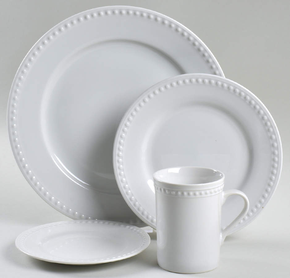 Elegant Pearl White 4 Piece Place Setting by JCPenney-1