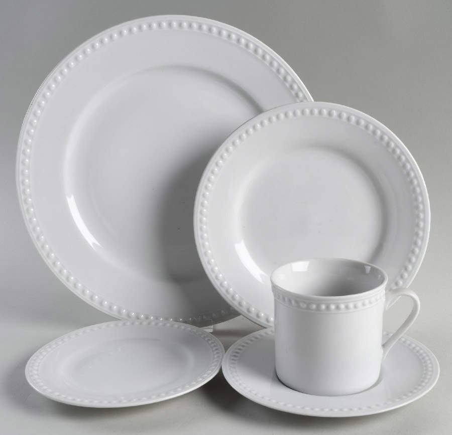 Elegant Pearl White 5 Piece Place Setting by JCPenney-1