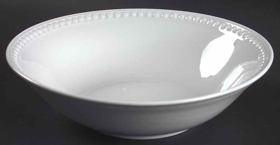 Elegant Pearl White 9" Round Vegetable Bowl by JCPenney-1