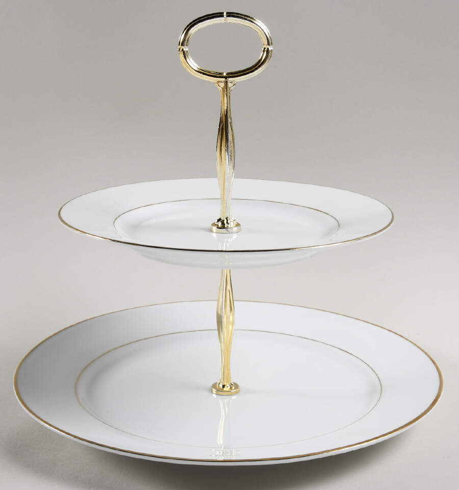 Gold Band 6 5/8"-10"  2 Tiered Serving Tray (Dp, Sp) HC by JCPenney-1