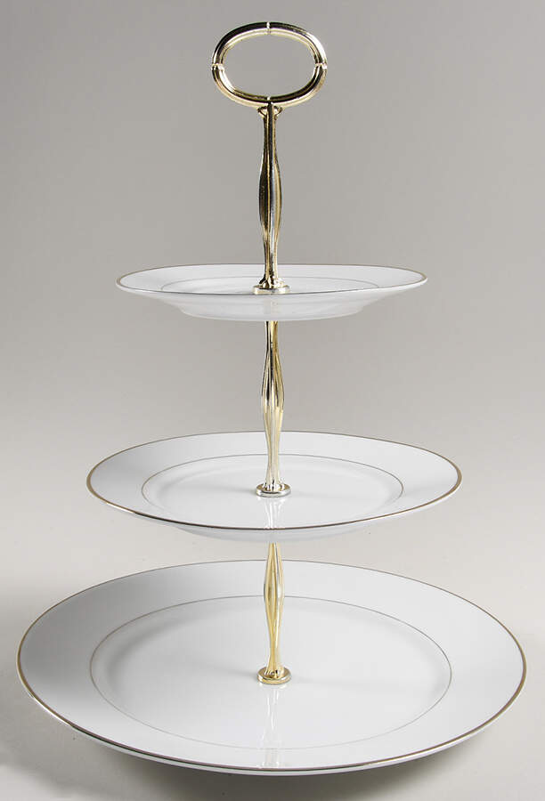 Gold Band 13 7/8"-14 1/4" 3-Tiered Serving Tray(DP,SP,BB) HC by JCPenney-1