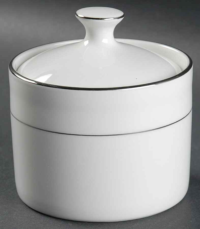Platinum Band Sugar Bowl & Lid by JCPenney-1