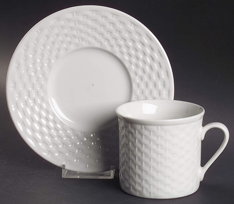 Basket Weave Flat Cup & Saucer Set by JCPenney-1