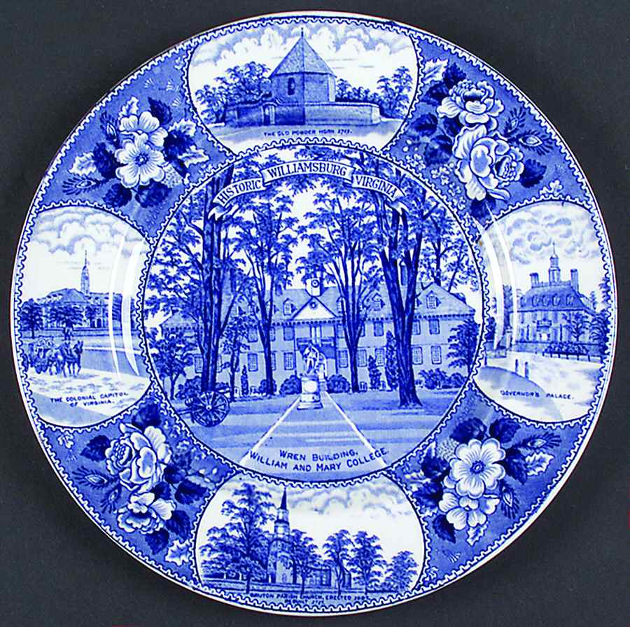 Williamsburg Virginia Blue Dinner Plate by Jonroth Studios-1