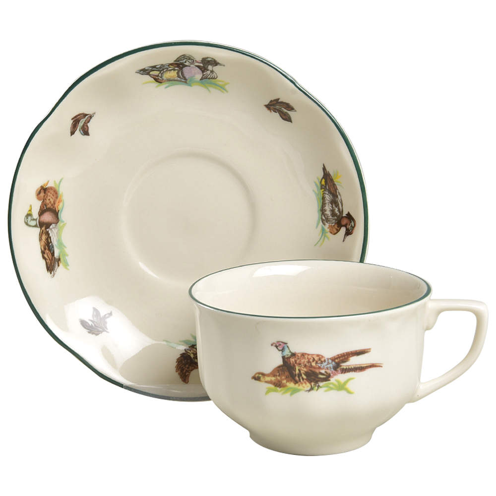 Brookshire ("England 1883" Stamp) Breakfast Cup & Cream Soup Saucer Set by Johnson Brothers-1
