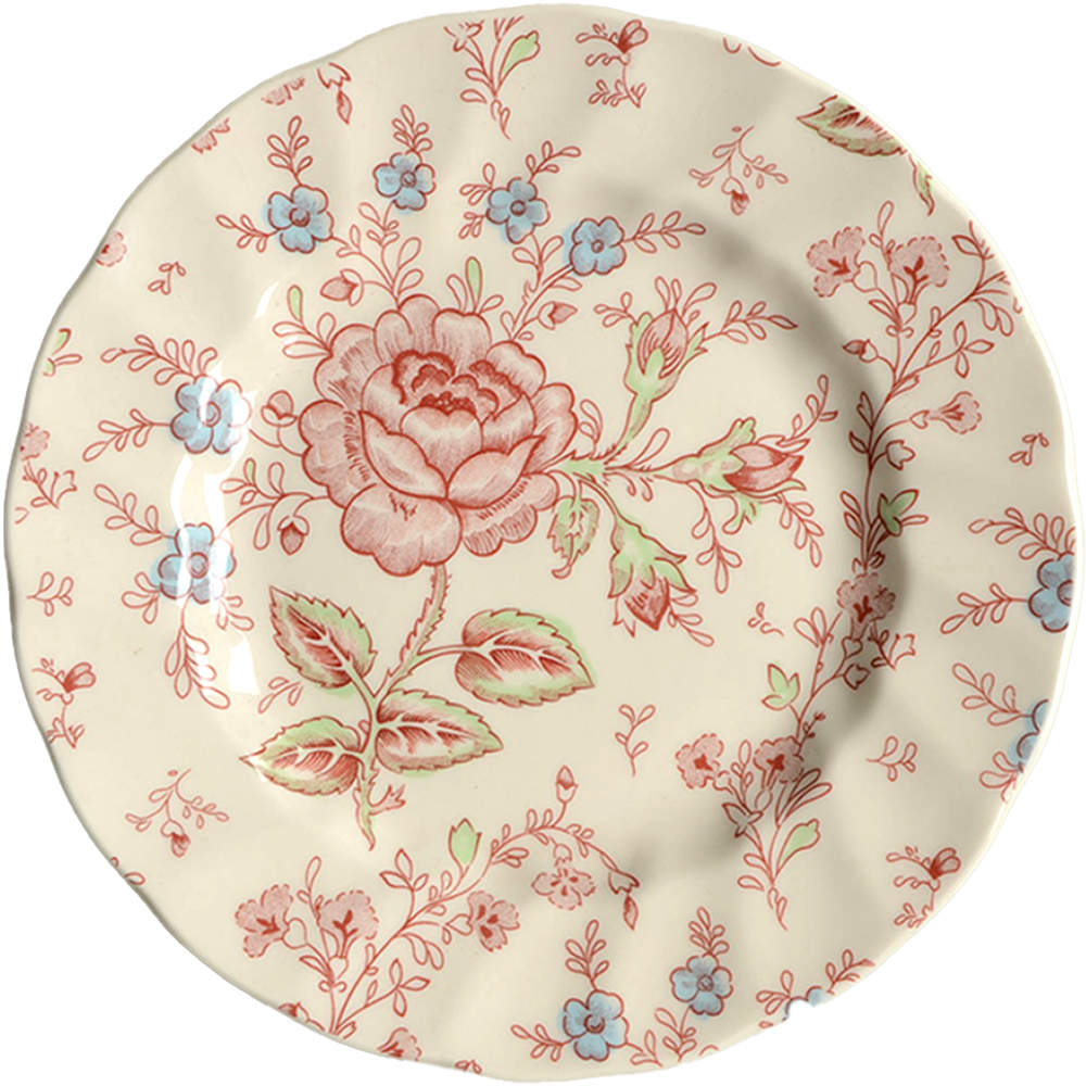 Rose Chintz Pink ("England 1883" Stamp) Dessert/Pie Plate by Johnson Brothers-1
