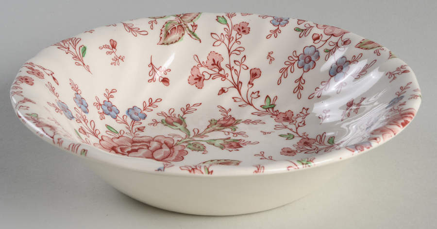 Rose Chintz Pink ("England 1883" Stamp) Coupe Soup Bowl by Johnson Brothers-1